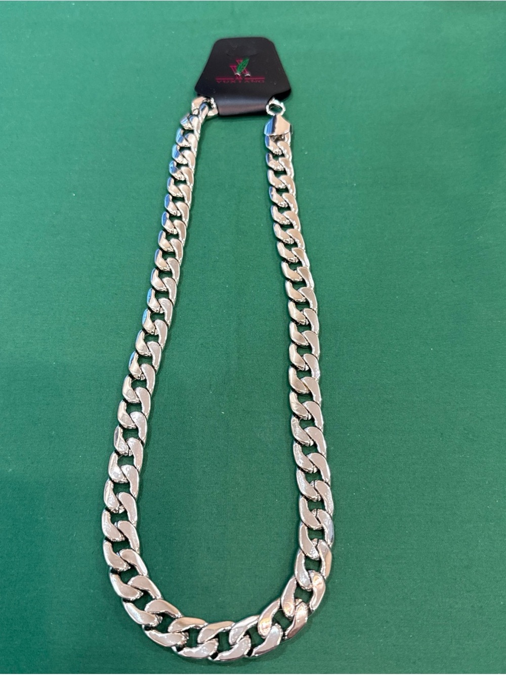 Yuxiang Thick SilverTone Link Chain Necklace. Heavy. 9E